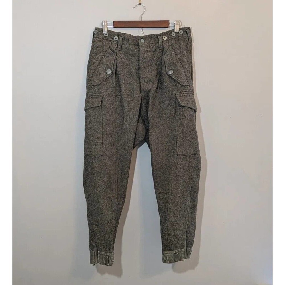 Vintage Green Soderbergs Upsala Swedish Wool Military Pants 32x29 50s 1957